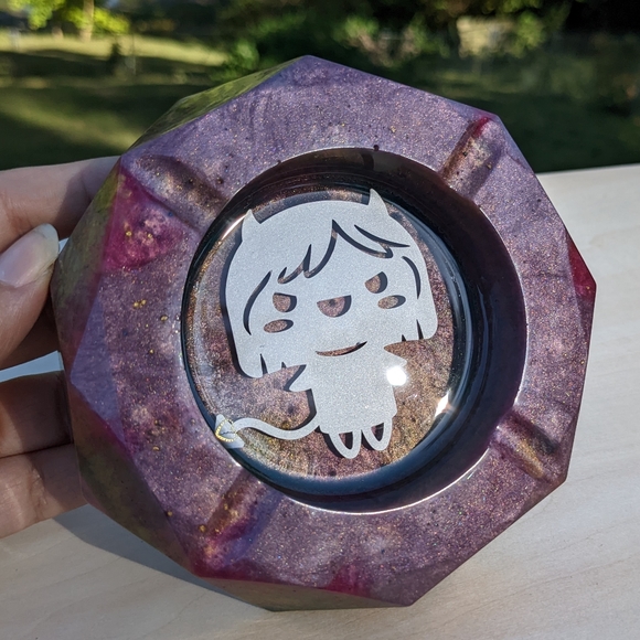 Devil Girl Sage Burn Bowl or Ashtray Handmade Resin Art Cute Goth Witchy - Picture 5 of 12